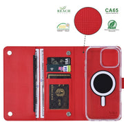 For iPhone 13 Pro Max ViLi GHB-C Series RFID MagSafe Magnetic Flip Leather Phone Case(Red)