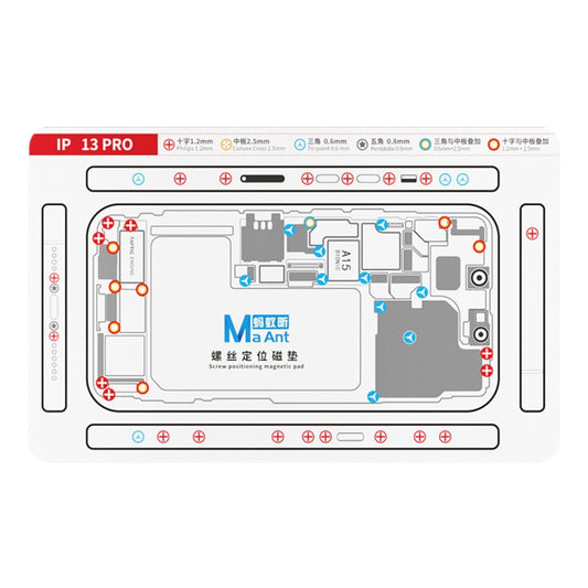 For iPhone 13 Pro MaAnt Double-sided Screw Positioning Flexible Soft Magnetic Pad - Magnetic Screws Mat by MaAnt | Online Shopping South Africa | PMC Jewellery | Buy Now Pay Later Mobicred