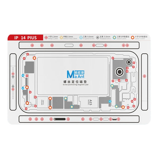 For iPhone 14 Plus MaAnt Double-sided Screw Positioning Flexible Soft Magnetic Pad - Magnetic Screws Mat by MaAnt | Online Shopping South Africa | PMC Jewellery | Buy Now Pay Later Mobicred