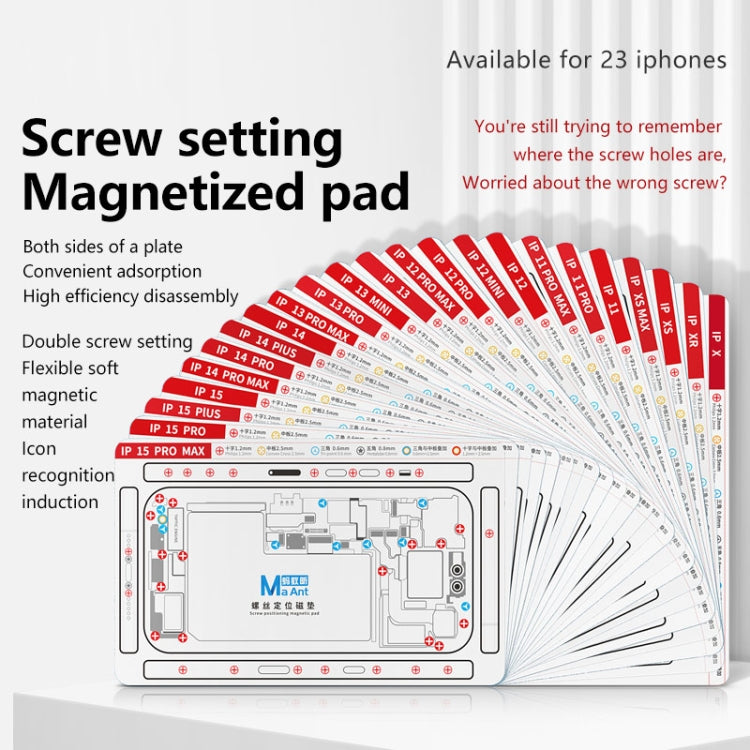 For iPhone 15 Plus MaAnt Double-sided Screw Positioning Flexible Soft Magnetic Pad - Magnetic Screws Mat by MaAnt | Online Shopping South Africa | PMC TechLife | Buy Now Pay Later Mobicred