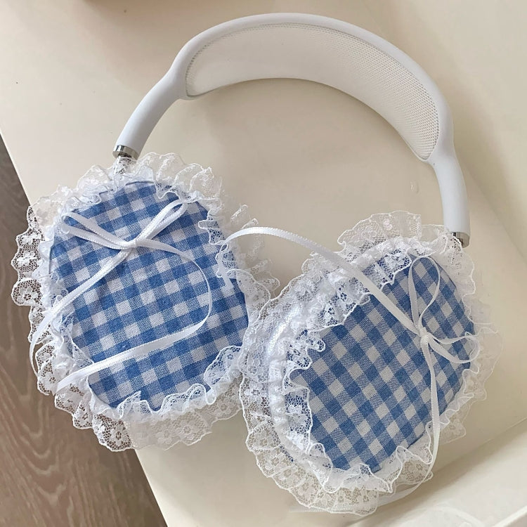 For Apple AirPods Max Headphones Lattice Lace Protective Case(Blue) - For AirPods Max by PMC Jewellery | Online Shopping South Africa | PMC Jewellery | Buy Now Pay Later Mobicred