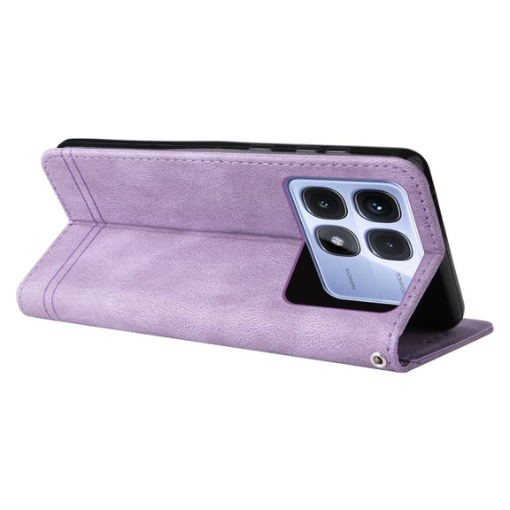 For Redmi K70 Ultra Skin Feel Life Tree Metal Button Leather Phone Case(Purple)