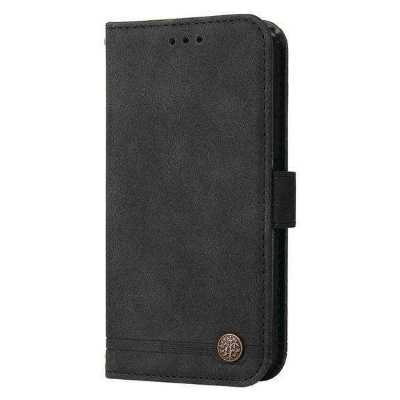 For Redmi K70 Ultra Skin Feel Life Tree Metal Button Leather Phone Case(Black)