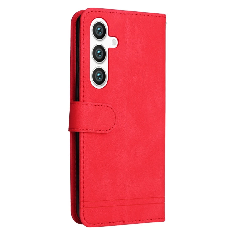 For Samsung Galaxy S25+ 5G Skin Feel Life Tree Metal Button Leather Phone Case(Red) - Galaxy S25+ 5G Cases by PMC Jewellery | Online Shopping South Africa | PMC Jewellery | Buy Now Pay Later Mobicred