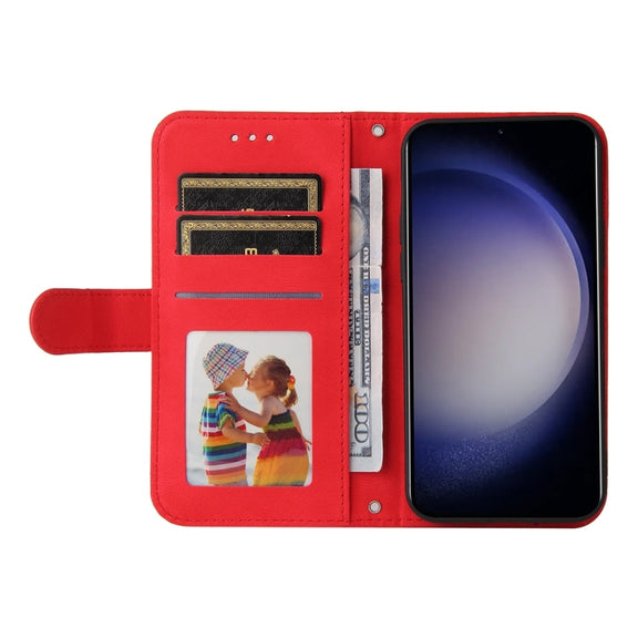 For Samsung Galaxy S25+ 5G Skin Feel Life Tree Metal Button Leather Phone Case(Red)