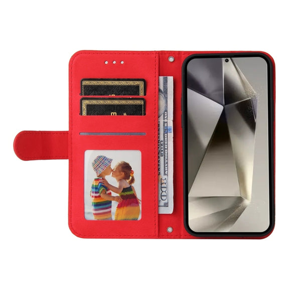 For Samsung Galaxy S25 Ultra 5G Skin Feel Life Tree Metal Button Leather Phone Case(Red)