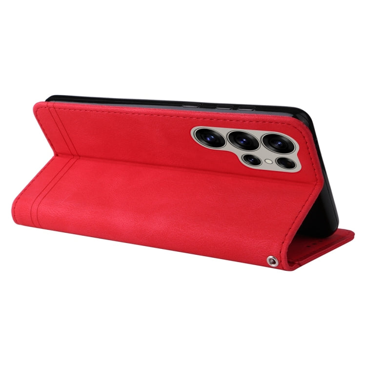 For Samsung Galaxy S25 Ultra 5G Skin Feel Life Tree Metal Button Leather Phone Case(Red)