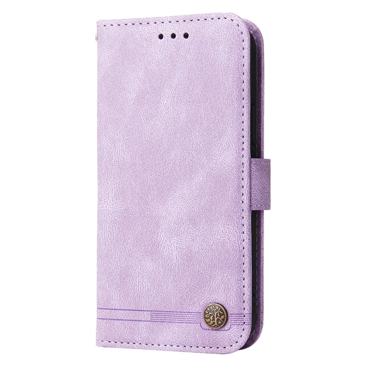 For Samsung Galaxy S25 Ultra 5G Skin Feel Life Tree Metal Button Leather Phone Case(Purple)