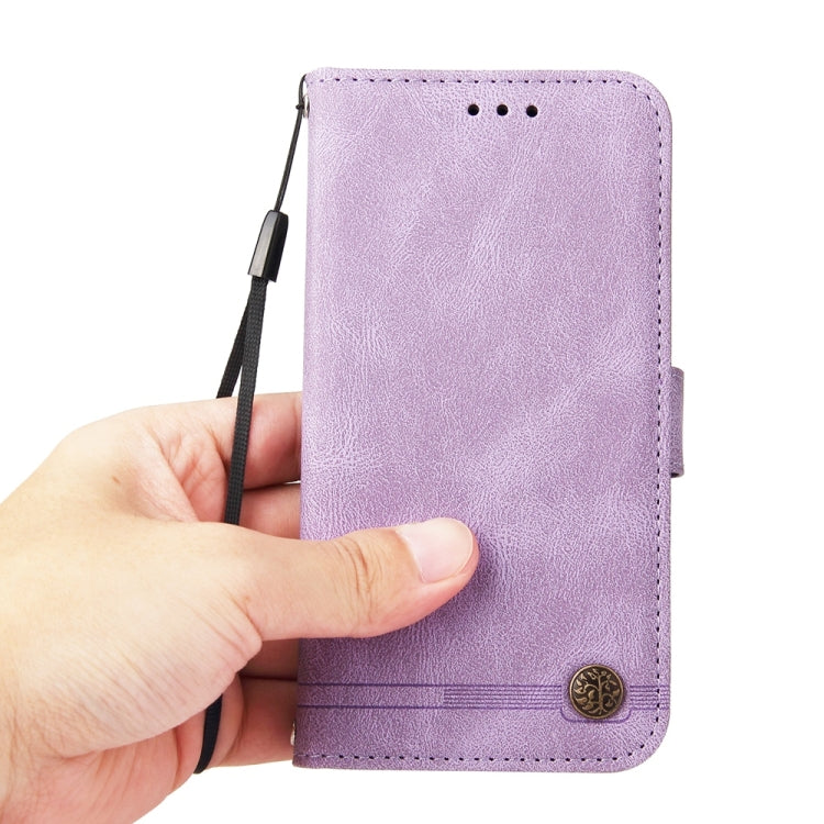 For Samsung Galaxy S25 Ultra 5G Skin Feel Life Tree Metal Button Leather Phone Case(Purple)