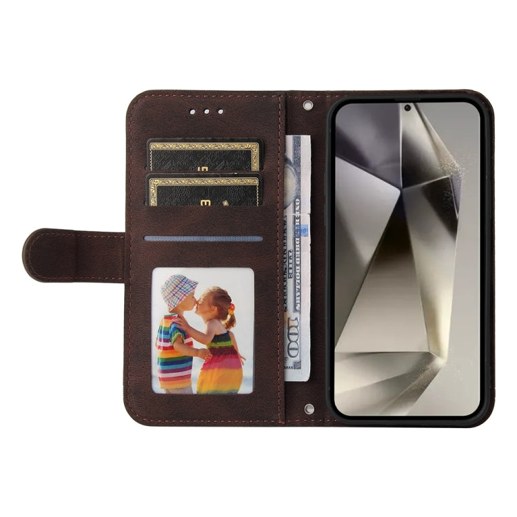 For Samsung Galaxy S25 Ultra 5G Skin Feel Life Tree Metal Button Leather Phone Case(Brown)