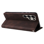 For Samsung Galaxy S25 Ultra 5G Skin Feel Life Tree Metal Button Leather Phone Case(Brown)