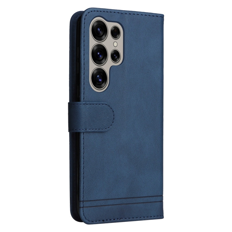 For Samsung Galaxy S25 Ultra 5G Skin Feel Life Tree Metal Button Leather Phone Case(Blue)