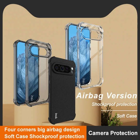 For Google Pixel 9 Pro XL imak Shockproof Airbag TPU Phone Case(Transparent Black)