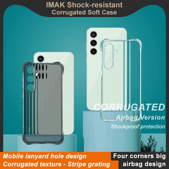 For Samsung Galaxy S24 FE 5G IMAK Corrugated Texture Airbag TPU Phone Case(Transparent)