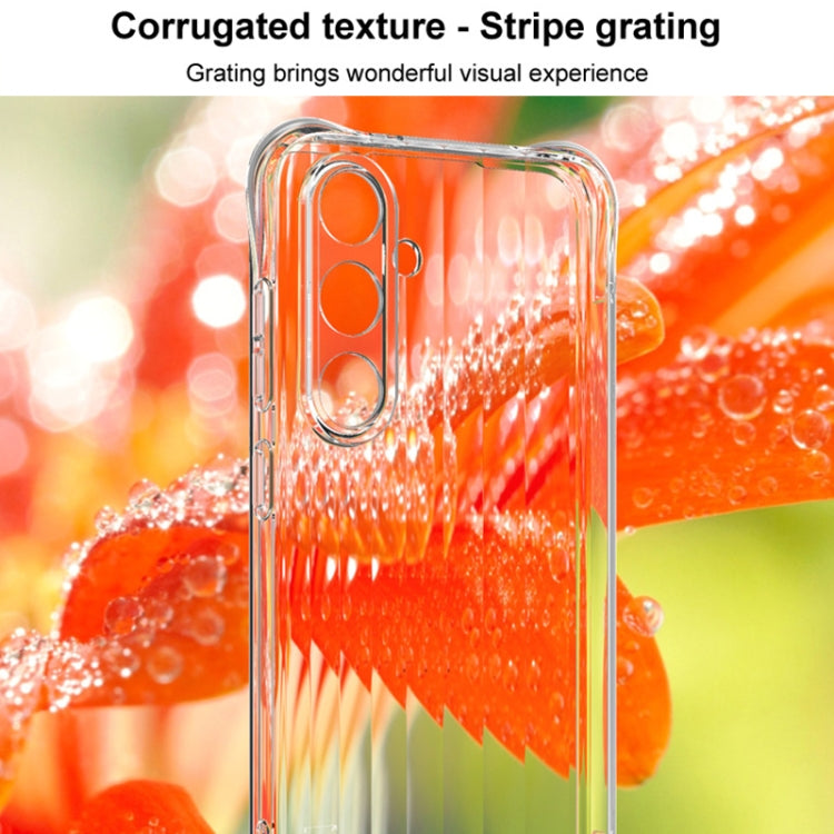 For Samsung Galaxy S24 FE 5G IMAK Corrugated Texture Airbag TPU Phone Case(Transparent)