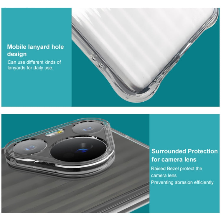 For Samsung Galaxy S24 FE 5G IMAK Corrugated Texture Airbag TPU Phone Case(Transparent)