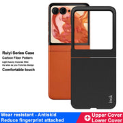 For Motorola Razr 50 / Razr 2024 imak Ruiyi Series Carbon Fiber PU + PC Phone Case