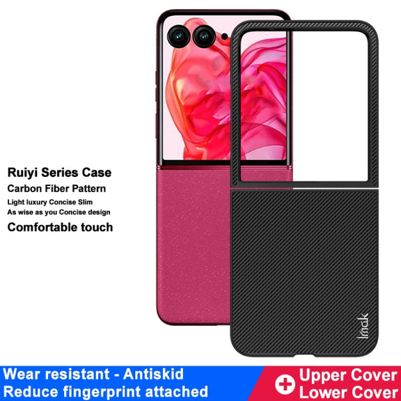 For Motorola Razr 50 Ultra / Razr+ 2024 imak Ruiyi Series Carbon Fiber PU + PC Phone Case