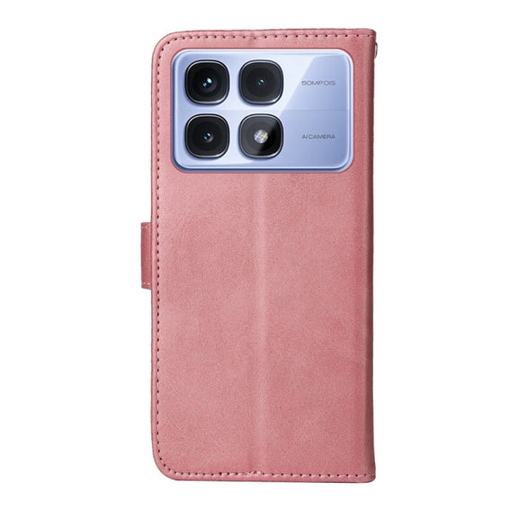 For Redmi K70 Ultra Classic Calf Texture Flip Leather Phone Case(Rose Gold)