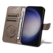 For Samsung Galaxy S25 / S24 5G Swallowtail Butterfly Embossed Leather Phone Case(Grey)