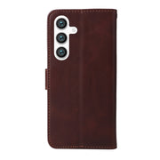 For Samsung Galaxy S25 5G Classic Calf Texture Flip Leather Phone Case(Brown)