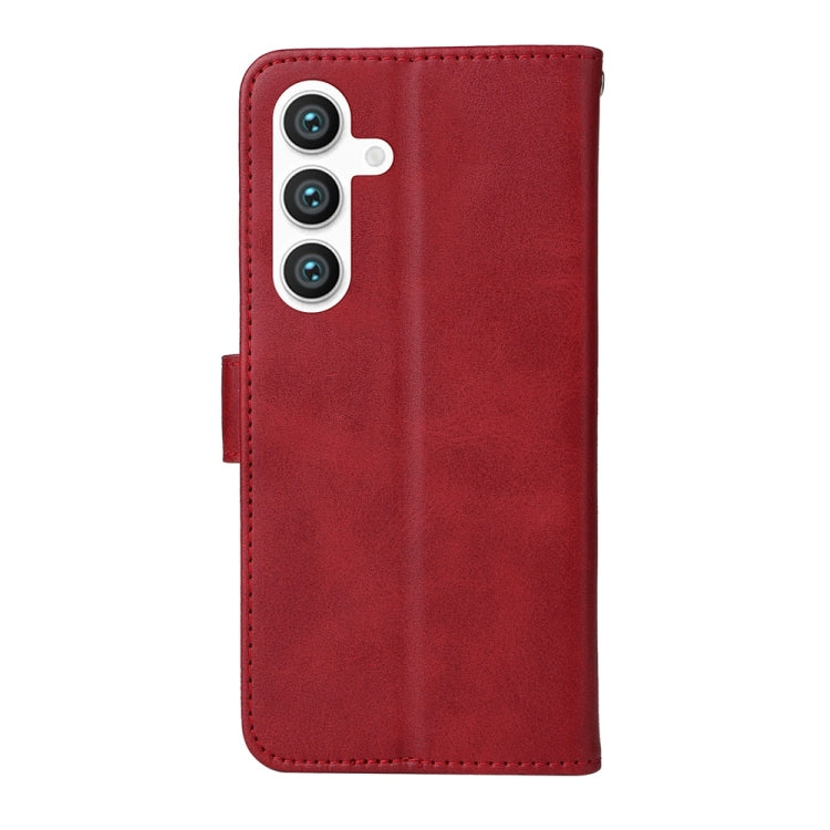 For Samsung Galaxy S25+ 5G Classic Calf Texture Flip Leather Phone Case(Red)