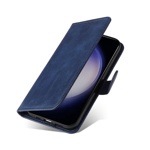 For Samsung Galaxy S25+ 5G Classic Calf Texture Flip Leather Phone Case(Blue)