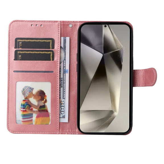 For Samsung Galaxy S25 Ultra 5G Classic Calf Texture Flip Leather Phone Case(Rose Gold)