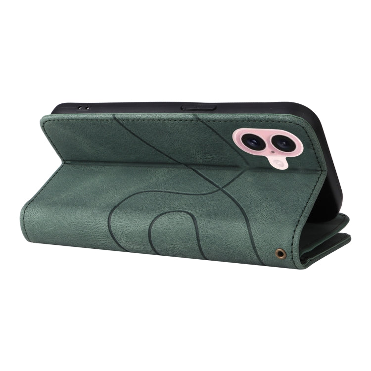 For iPhone 16 Dual-color 9 Card Slots Zipper Wallet Leather Phone Case(Green) - iPhone 16 Cases by PMC TechLife | Online Shopping South Africa | PMC TechLife | Buy Now Pay Later Mobicred