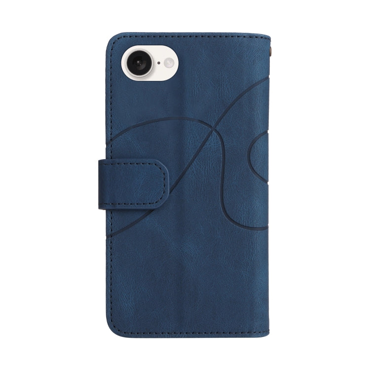 For iPhone 16e Dual-color 9 Card Slots Zipper Wallet Leather Phone Case(Blue) - free shipping - PMC TechLife - Order now!