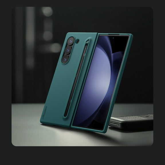 For Samsung Galaxy Z Fold6 5G NILLKIN Flex Pure PC + Liquid Silicone Phone Case with S Pen(Green)