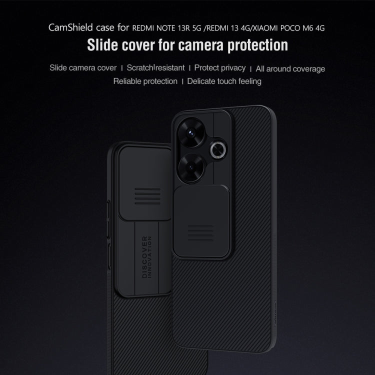 For Xiaomi Poco M6 4G NILLKIN Black Mirror Series Camshield PC Phone Case(Blue)