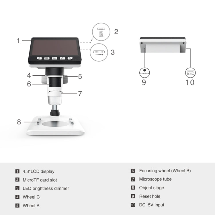 inskam307 0-40mm 1080P 4.3 inch LCD Screen Mobile Phone Repair Industry HD Electron Didital Microscope