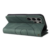 For Samsung Galaxy S25 Ultra 5G Dual-color 9 Card Slots Zipper Wallet Leather Phone Case(Green)