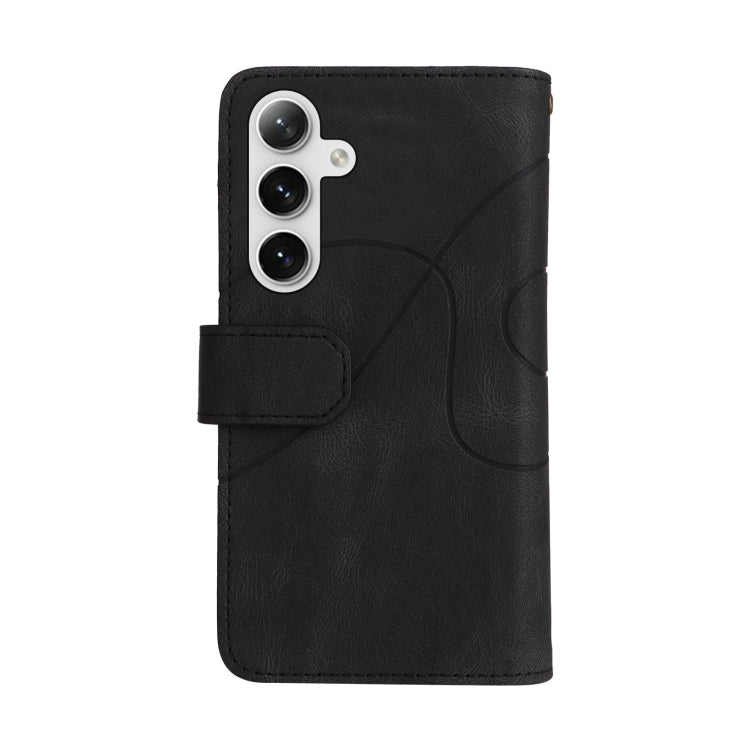 For Samsung Galaxy S25 / S24 5G Dual-color 9 Card Slots Zipper Wallet Leather Phone Case(Black) - Galaxy S25 5G Cases by PMC Jewellery | Online Shopping South Africa | PMC Jewellery | Buy Now Pay Later Mobicred