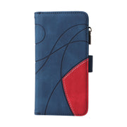 For Samsung Galaxy S25+ / S24+ 5G Dual-color 9 Card Slots Zipper Wallet Leather Phone Case(Blue)