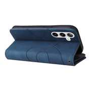 For Samsung Galaxy S25+ / S24+ 5G Dual-color 9 Card Slots Zipper Wallet Leather Phone Case(Blue)