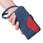 For Samsung Galaxy S25+ / S24+ 5G Dual-color 9 Card Slots Zipper Wallet Leather Phone Case(Blue)