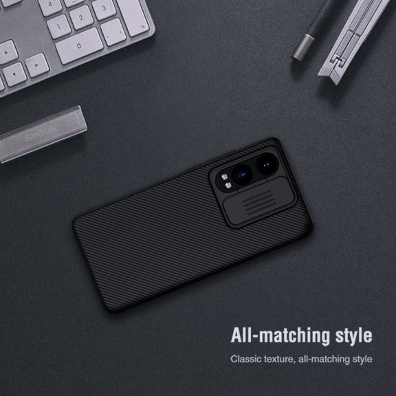 For OnePlus Nord CE4 Lite / OPPO K12x NILLKIN Black Mirror Series Camshield PC Phone Case(Blue)