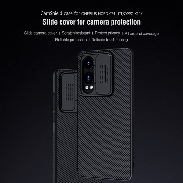 For OnePlus Nord CE4 Lite / OPPO K12x NILLKIN Black Mirror Series Camshield PC Phone Case(Blue)