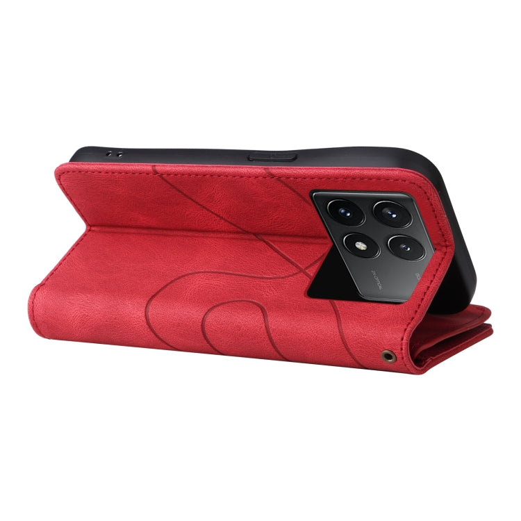 For Redmi K70 Dual-color 9 Card Slots Zipper Wallet Leather Phone Case(Red) - free shipping - PMC Jewellery - Order now!