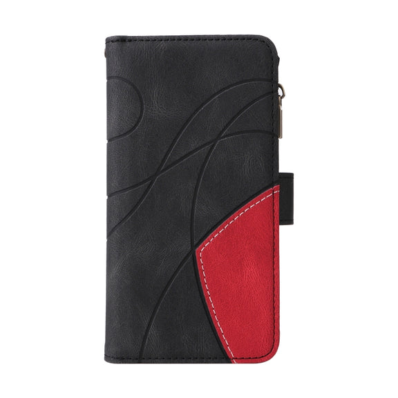 For Redmi K70 Dual-color 9 Card Slots Zipper Wallet Leather Phone Case(Black)