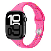 For Apple Watch Series 10 46mm Slim Style Colorful Dots Silicone Watch Band(Pink)