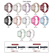 For Apple Watch Series 10 46mm Slim Style Colorful Dots Silicone Watch Band(Pink)