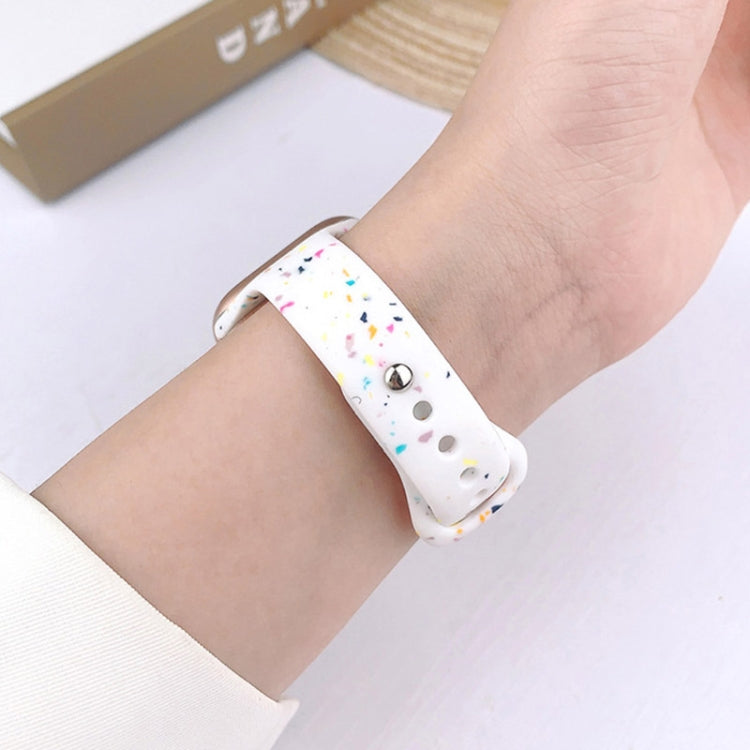 For Apple Watch Series 10 46mm Slim Style Colorful Dots Silicone Watch Band(Pink)