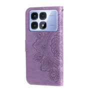 For Redmi K70 Ultra Seven-petal Flowers Embossing Leather Phone Case(Light Purple)