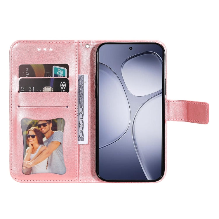 For Redmi K70 Ultra Seven-petal Flowers Embossing Leather Phone Case(Rose Gold)
