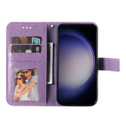 For Samsung Galaxy S25 5G Seven-petal Flowers Embossing Leather Phone Case(Light Purple)