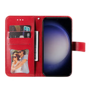 For Samsung Galaxy S25+ 5G Seven-petal Flowers Embossing Leather Phone Case(Red)