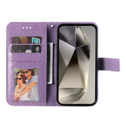 For Samsung Galaxy S25 Ultra 5G Seven-petal Flowers Embossing Leather Phone Case(Light Purple)